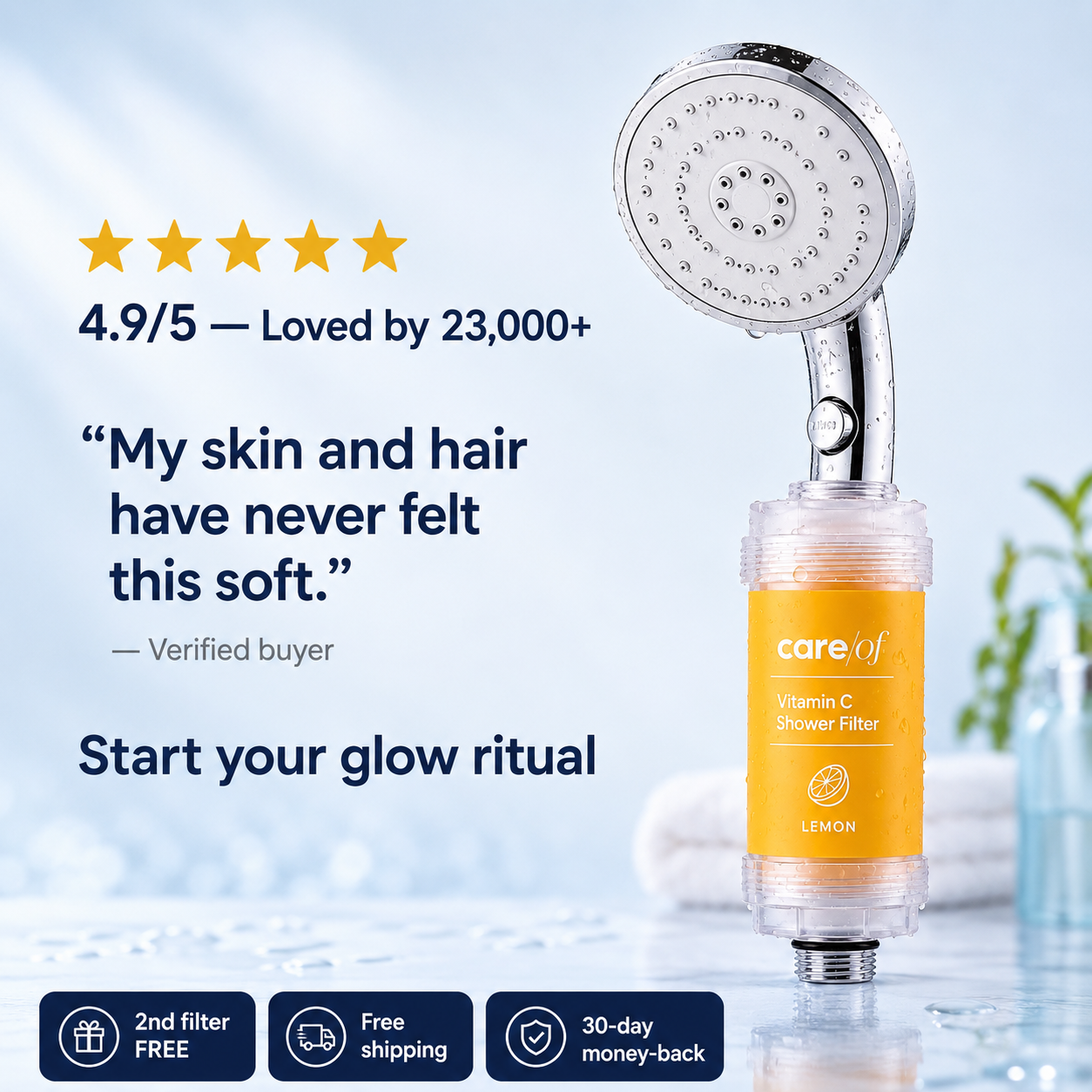 Glow Filter Showerhead — Oil+ Vitamin C K-Beauty Ritual